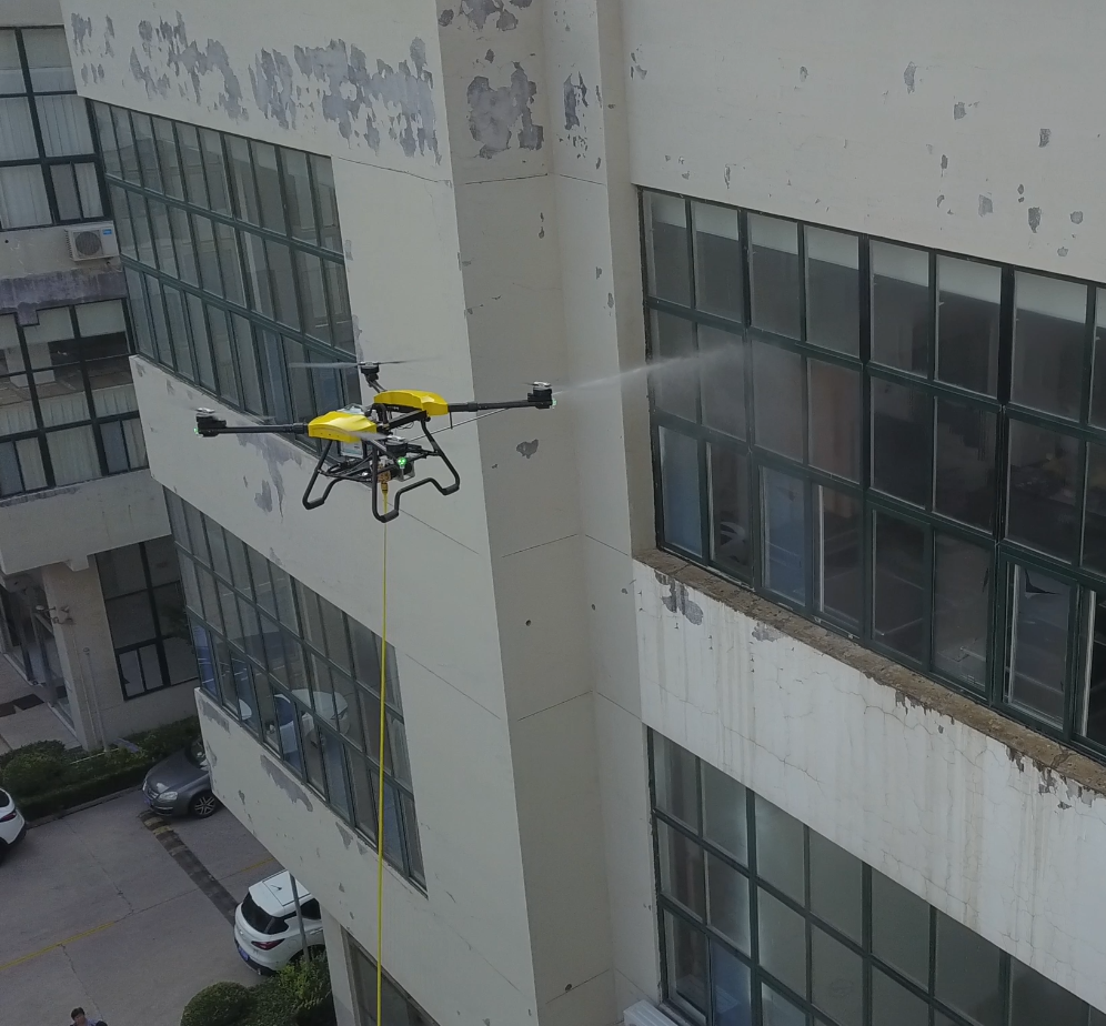 Cleaning drones for window and roof cleaning with 100m water pipe 