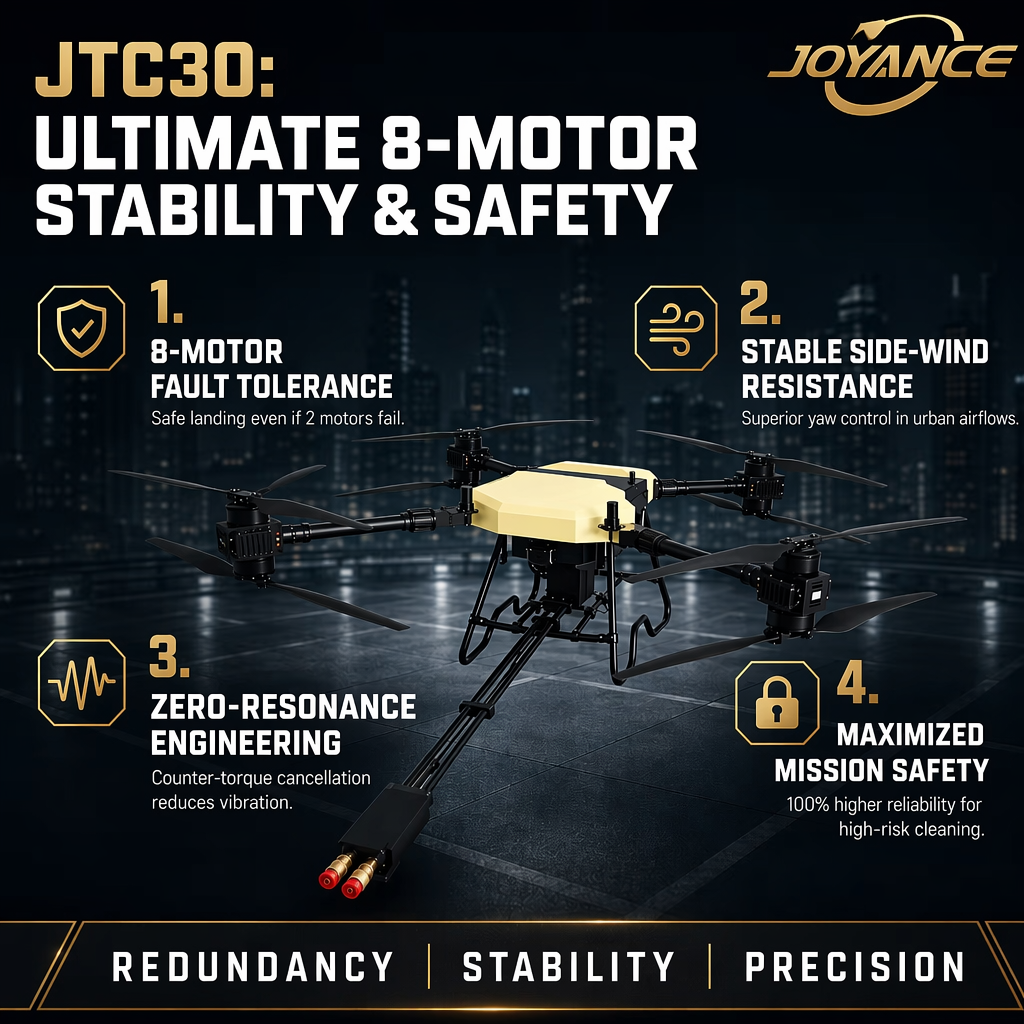 JTC30 Coaxial Dual‑Rotor Cleaning Drone‑High‑rise Facade Solution with 110× Efficiency