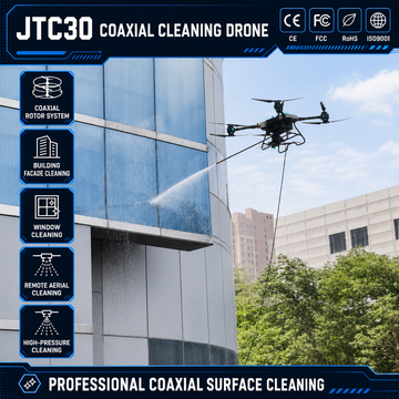 JTC30 Coaxial Dual-Rotor Facade Cleaning Drone | 29MPa High Pressure Autonomous Building Washing Drone