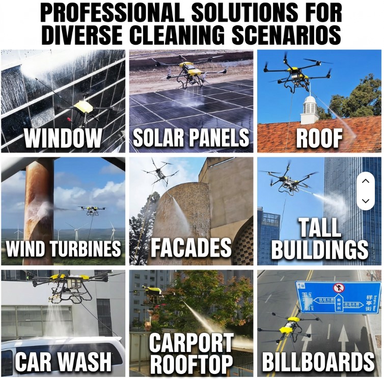 JTC10 Autonomous Facade Cleaning Drone | 22MPa High Pressure, Level 6 Wind Resistance