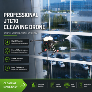 JTC10 Full‑Autonomous Building Facade Cleaning Drone｜22MPa High Pressure, Level‑6 Wind Resistance, Carbon Fiber C5 Certified